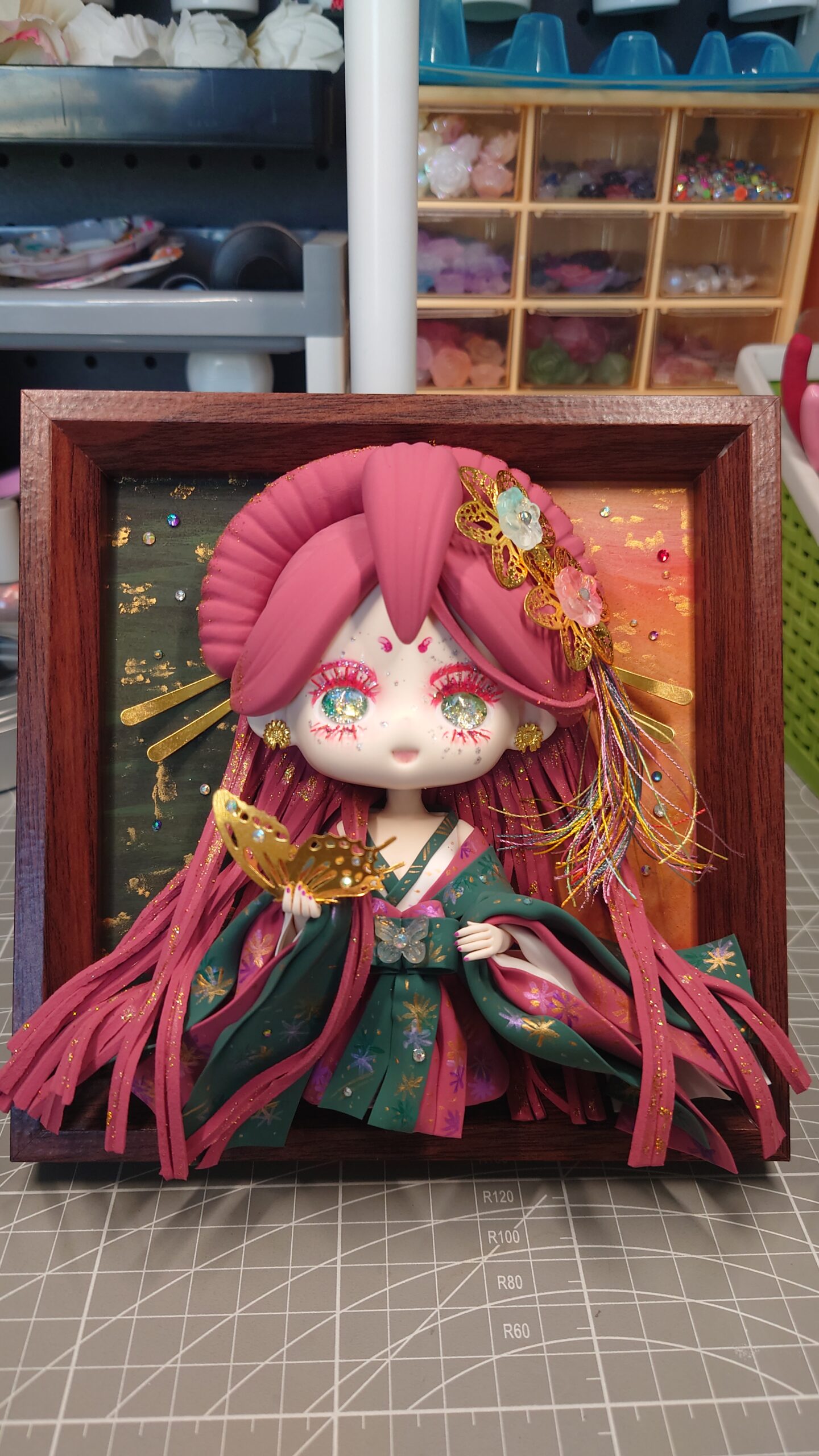 Spring's Golden Whisper through Ink-Green Silk