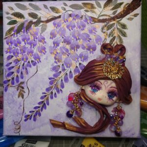 Violet Mists from the East - Textured Acrylic Painting